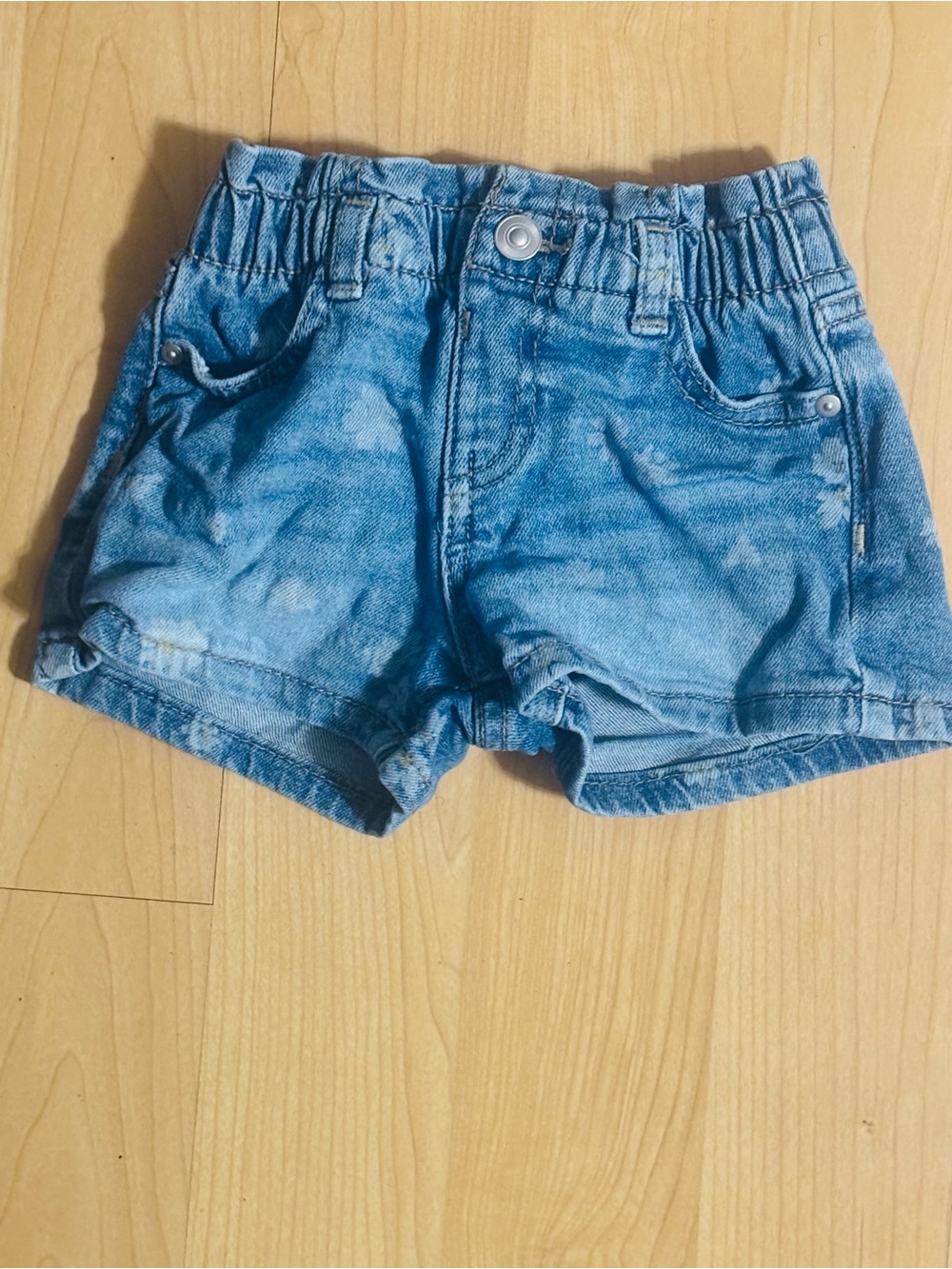wonder nation Light Blue Denim Shorts with Elastic Waist